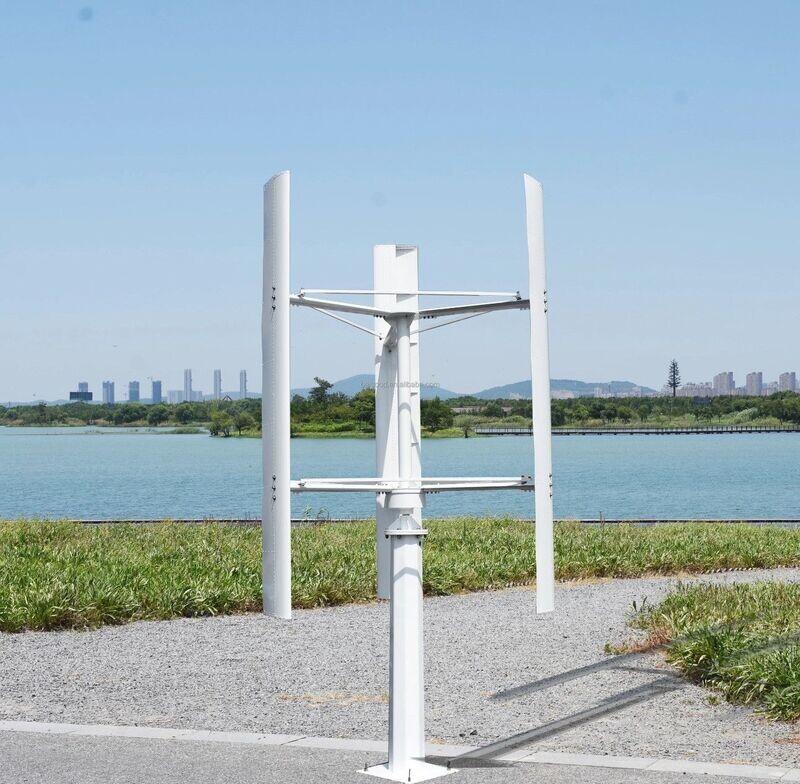 5kW Windkraftanlage Vertikal Komplettset für Zuhause - 220V - 380V Windgenerator + Laderegler + Mast Tower und Zubehör für Windgenerator