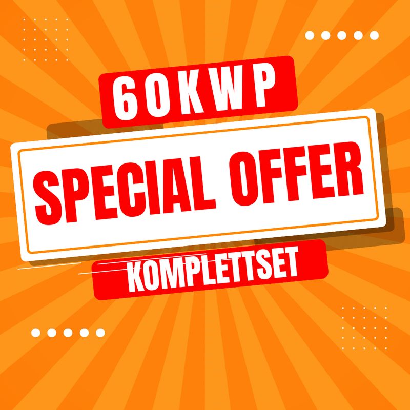 60kW PV-Anlage inklusive Montagesystem, Installation auf Wunsch verfügbar