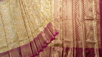 Yellow kanchi with pink border