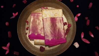 Yellow kanchi with pink border