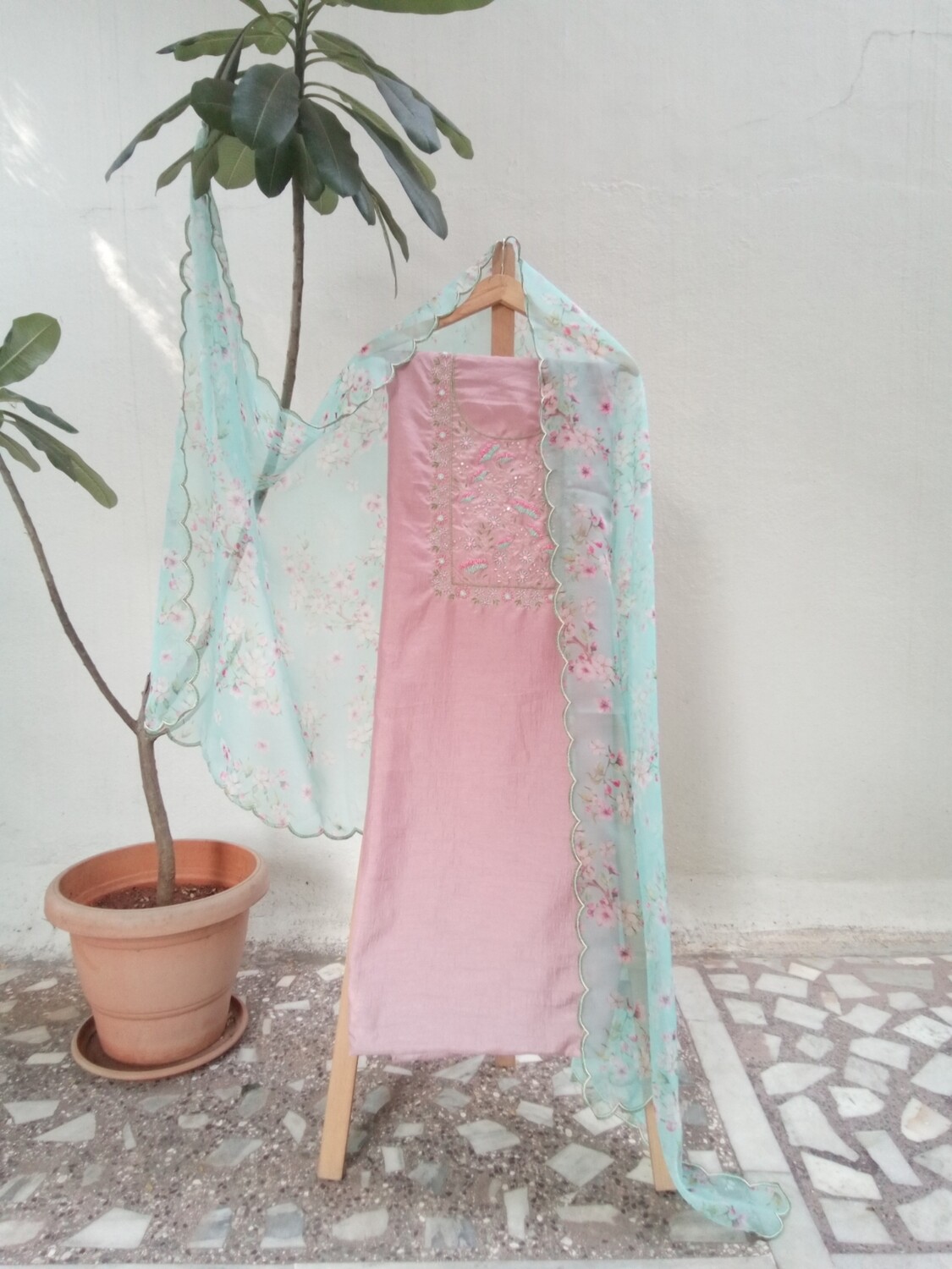 Lilac colour silk Dress