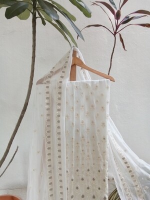 Daisy white pure Georgette Dress