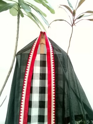 Black and white checkmate Handwoven Dress..