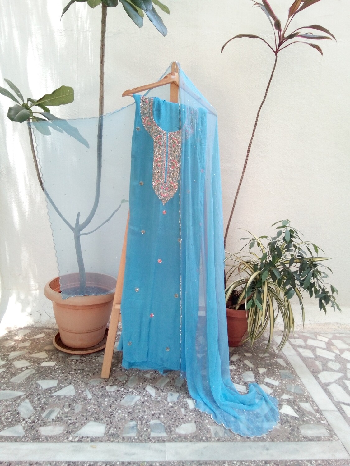 Ocean blue chiffon Dress