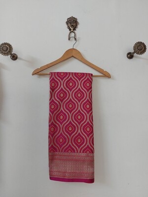 Rani pink pure Banarasi silk saree