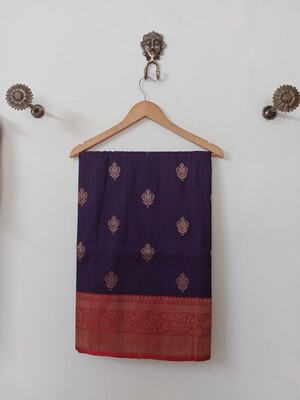 violet colour Banarasi silk saree ..