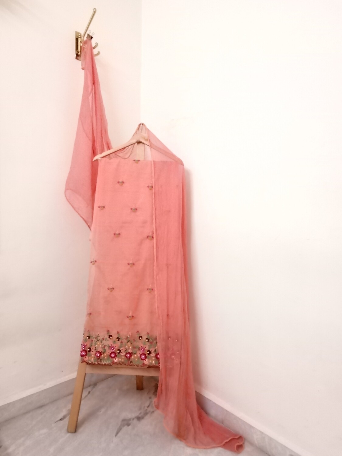 Pastel Orange Organza Dress
