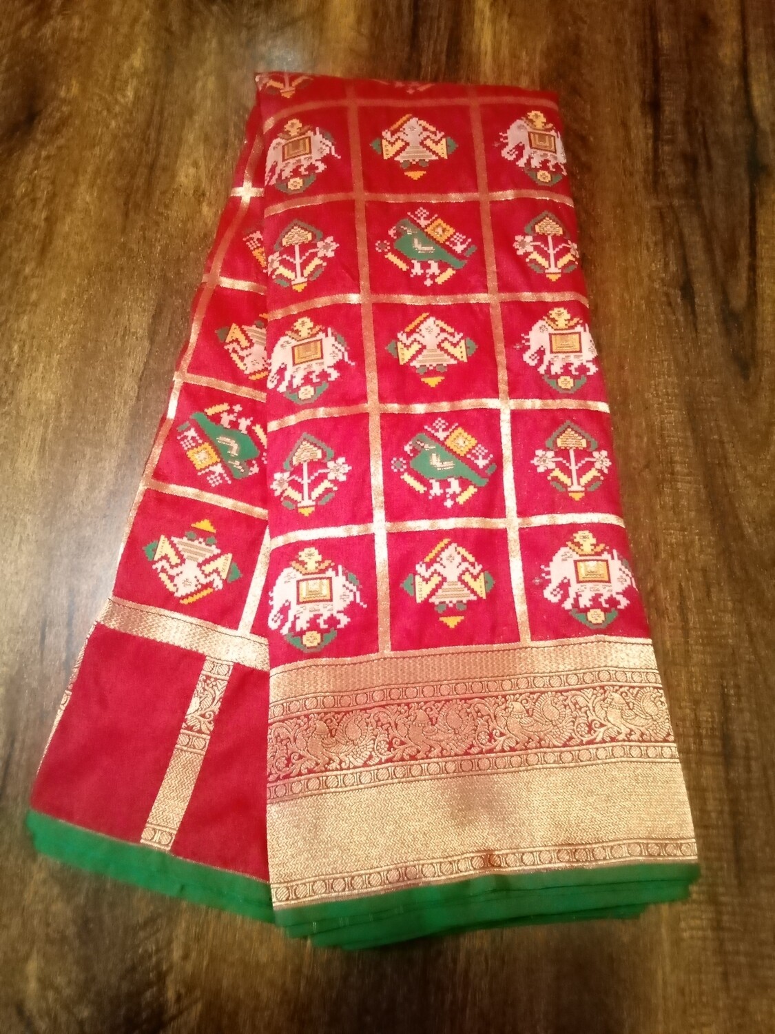 patola Silk saree with Meenakari border