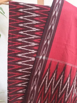 Vibrant red cotton ikat dress