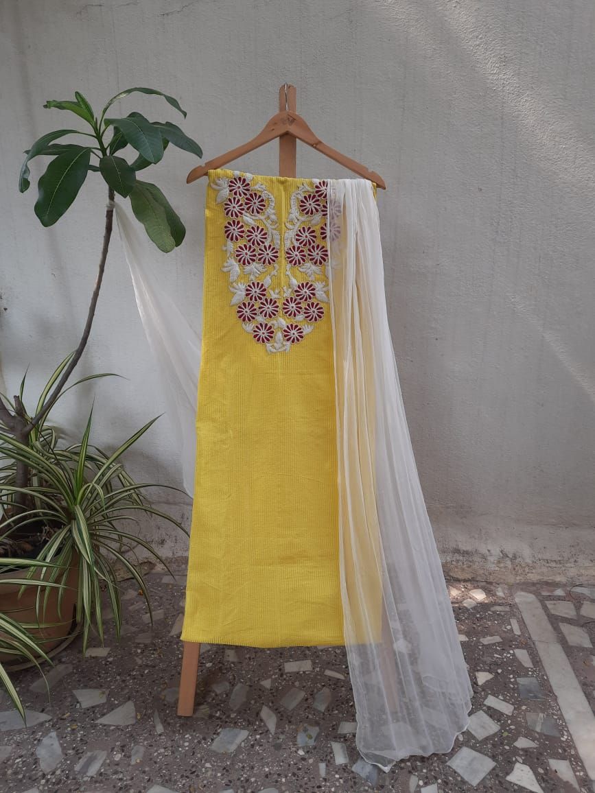 Lemon yellow cotton dress