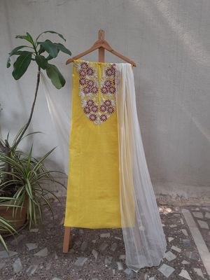 Lemon yellow cotton dress