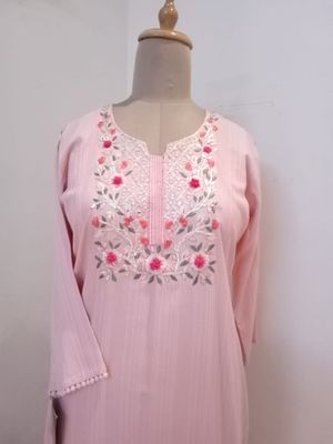 Muslin dress with beautiful embroidery