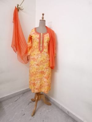 Orange chenderi Dress 