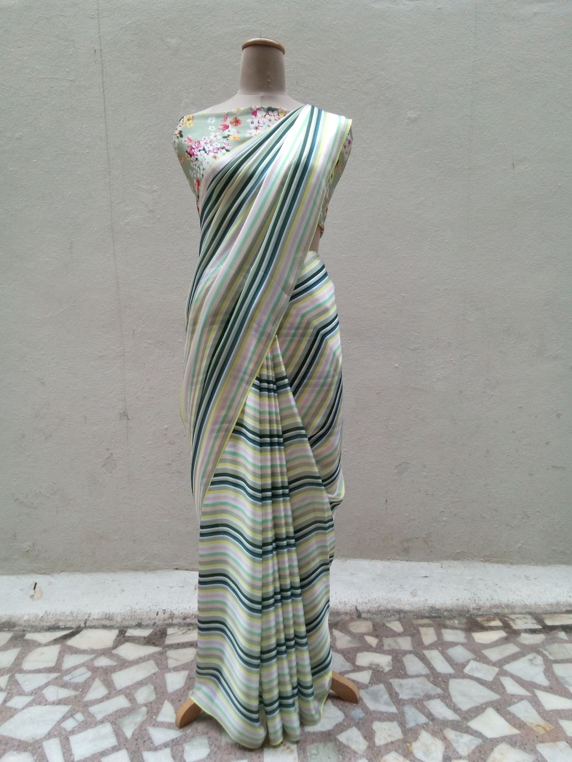 Multi colour Satin Saree 