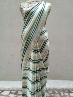 Multi colour Satin Saree 