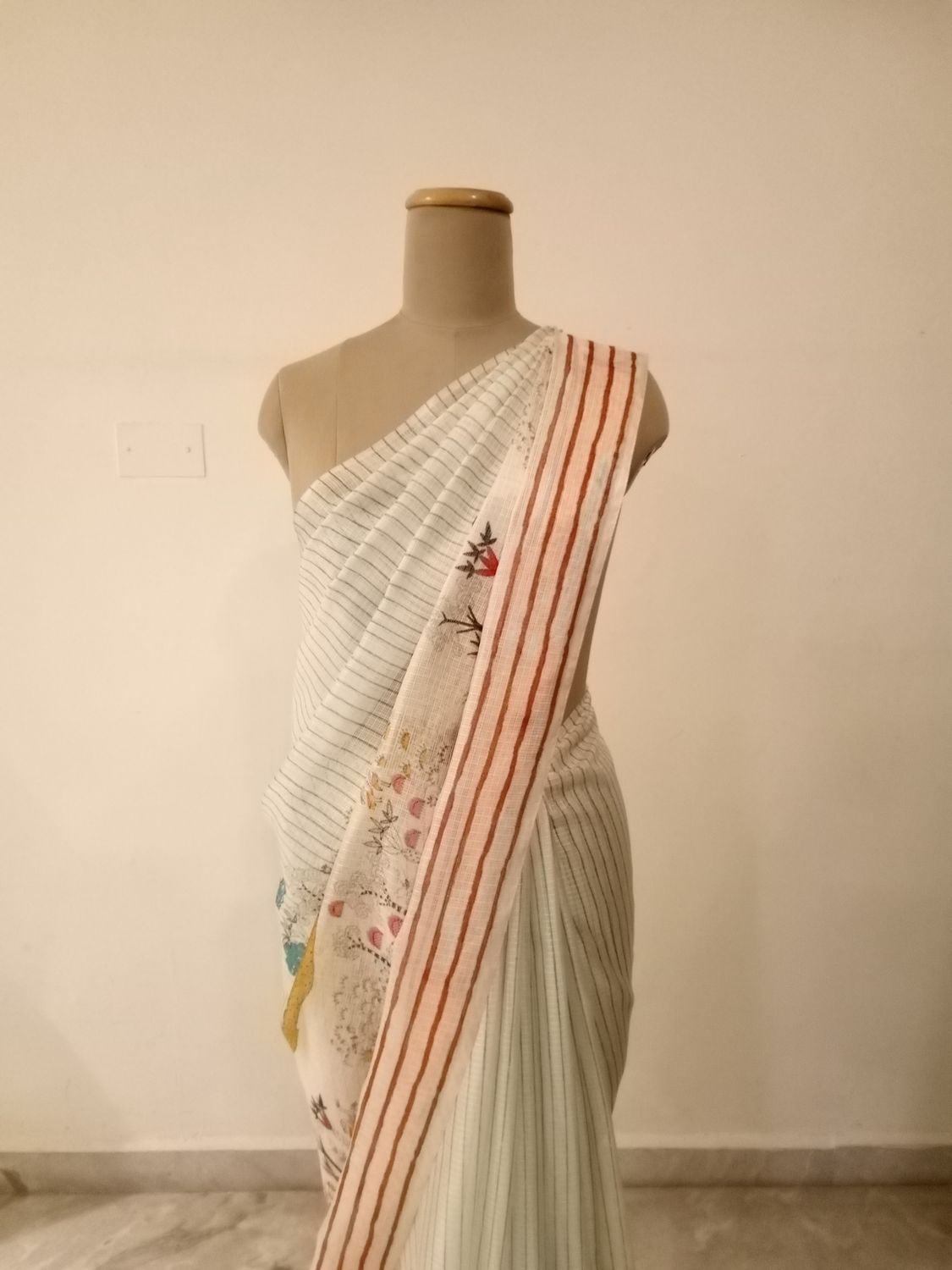 Light Blue Digital Printed Kota Saree 