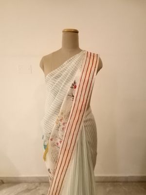 Light Blue Digital Printed Kota Saree 