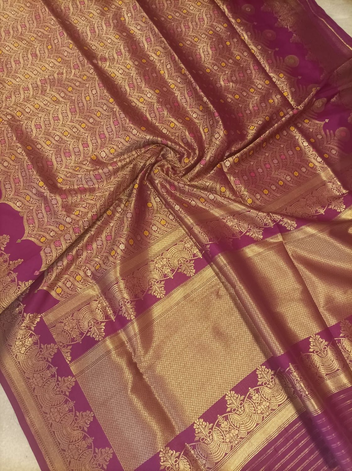 Purple Banarasi Silk Saree 