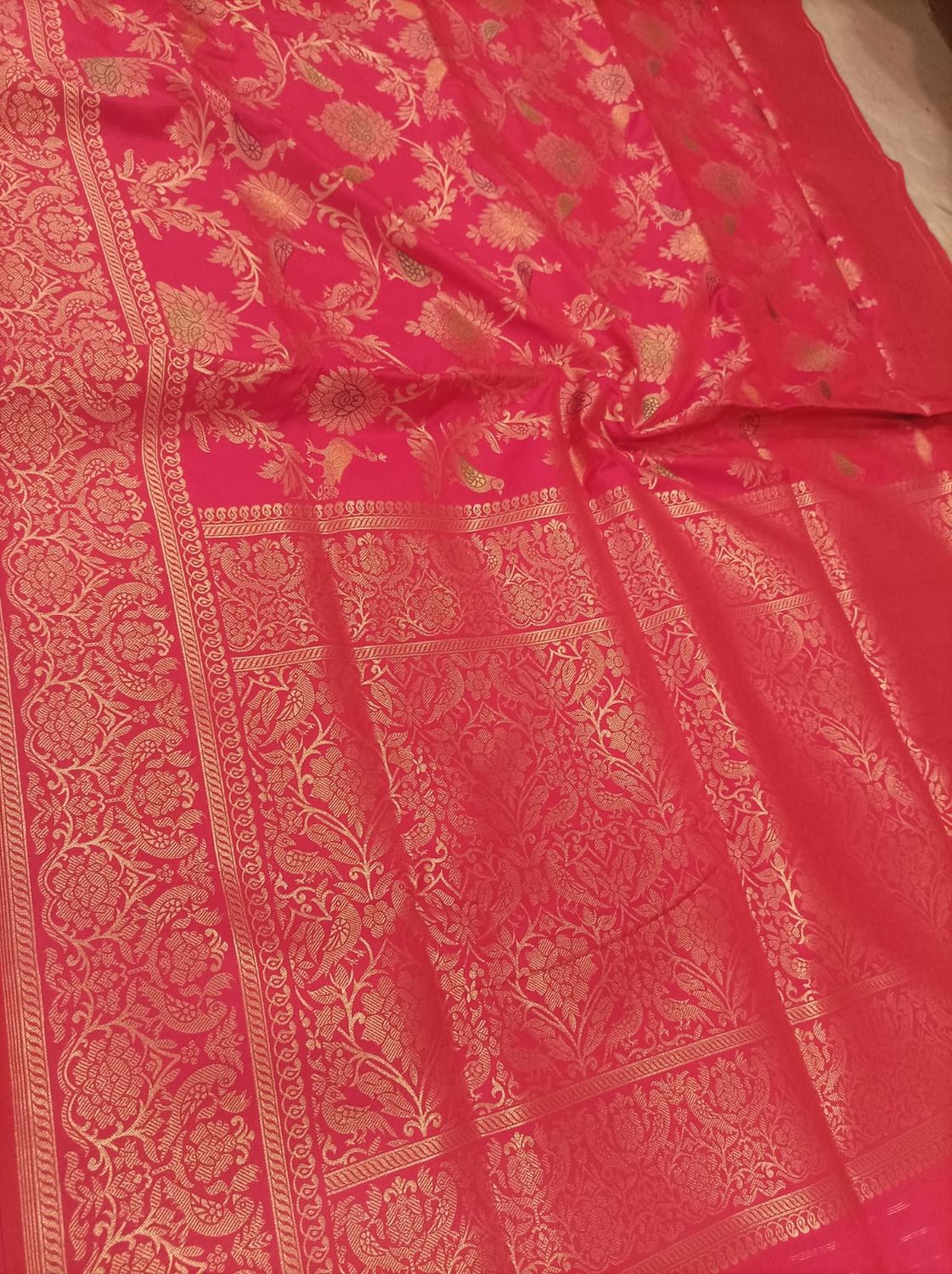 Rani pink banarasi Silk Saree