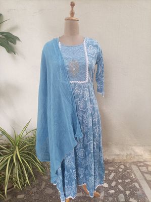 Pure Cotton Anarkali dress suit 
