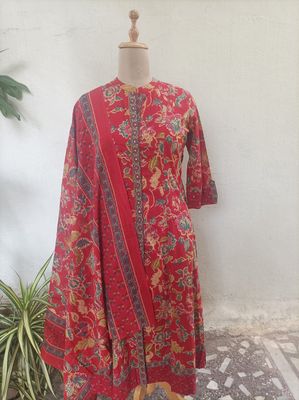 Pure Cotton floral anarkali set 