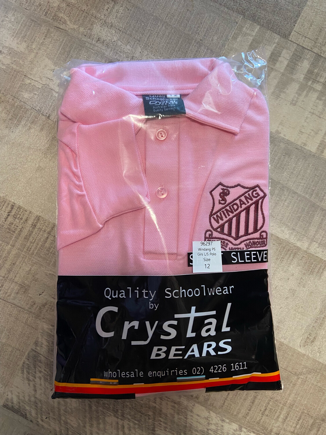 Embroidered Pink Long Sleeve Shirt Size 16 Old Style Polo