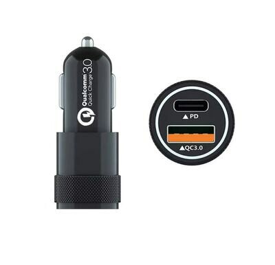 Car Charger Hot New Type C &amp; QC 3.0 - Charges Latest Devices