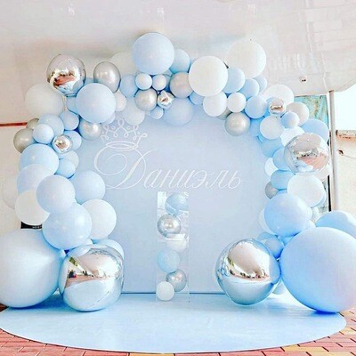 Garland Kitset Design #5 - 139pc -Baby Blue Design With Foil Balloons