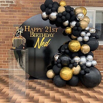 Garland Kitset Design #6 - Black/Gold/Silver/Chromes - 110 pc