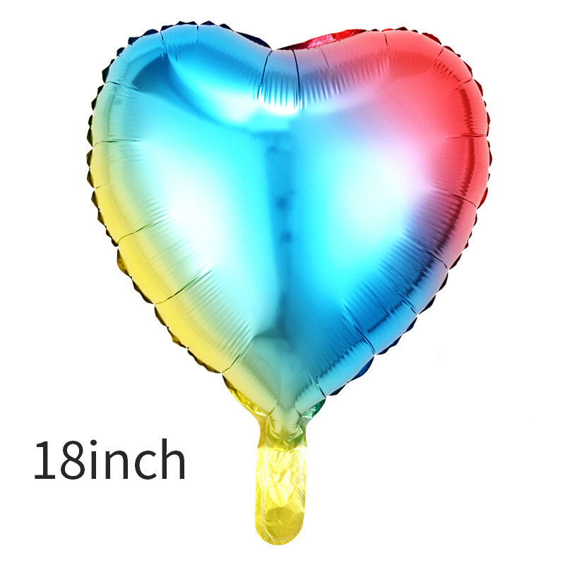 Rainbow Foil Balloons - 18" Hearts & Stars