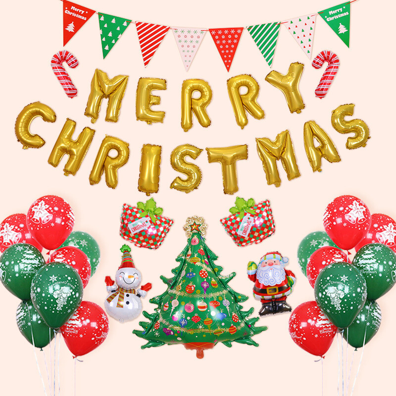Xmas Balloon Sets - 4 Styles To Choose - Create A Xmas Display - Merry Xmas Foils
