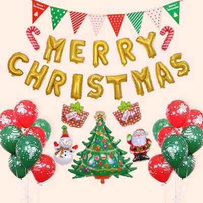 Xmas Balloon Sets - 4 Styles To Choose - Create A Xmas Display - Merry Xmas Foils
