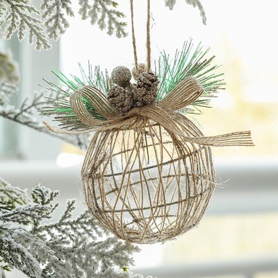 Xmas Hanging Ball Decoration - Naturally Complements Your Tree