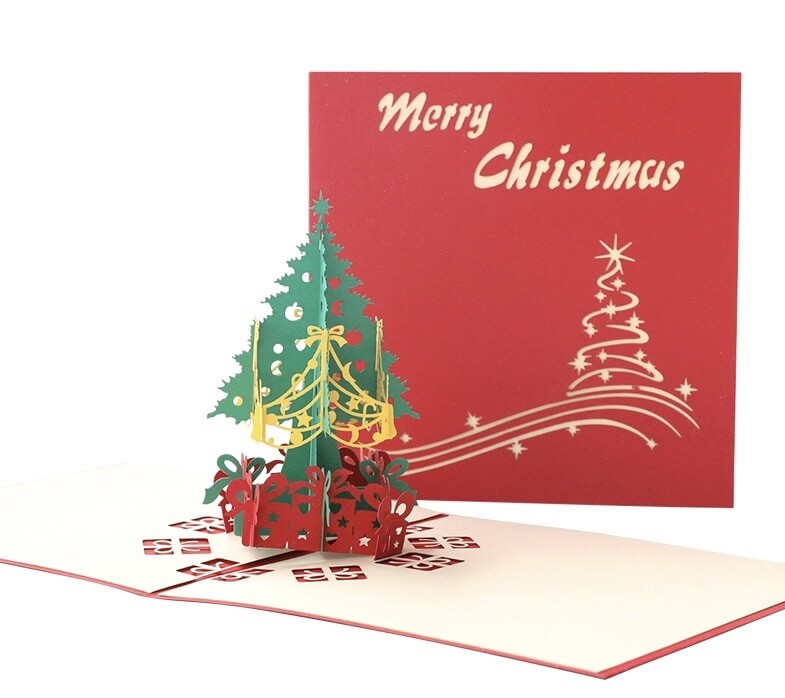 Christmas Cards - 3D Pop-Out Xmas Cards - Wish Family &amp; Friends A Merry Xmas