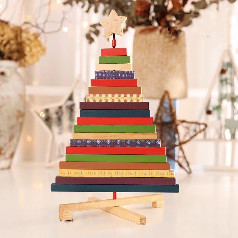 Xmas 3D Twist Tree - Wooden - Interactive Display Toy Tree
