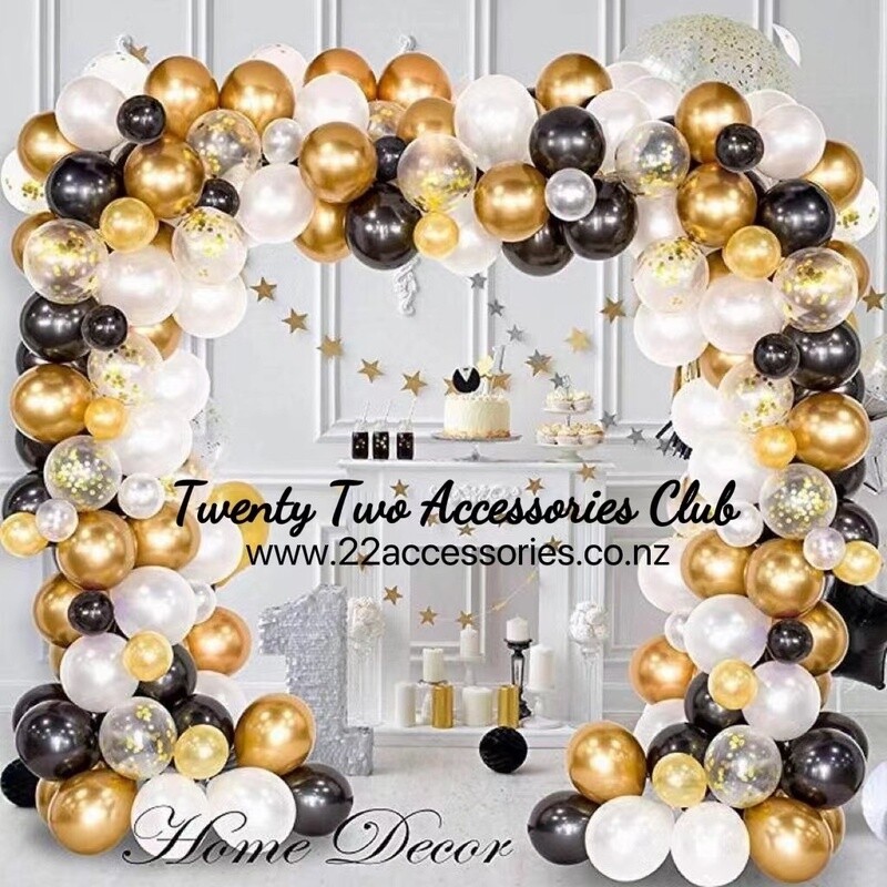 Garland Kitset Design #3 - Gold/Black/White/Glitter - 120 pc