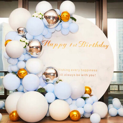 Garland Balloon Design # 11 - Pastel Blues &amp; Shinning Foils - 94 pc