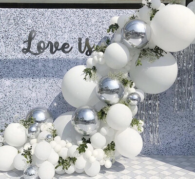 Garland Kitset  Design # 21 - Regal Whites &amp; Silver - 125 pc