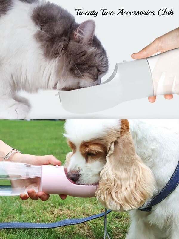 Pet Water Bottle And Treat Storage Container - Perfect For Cats & Dogs