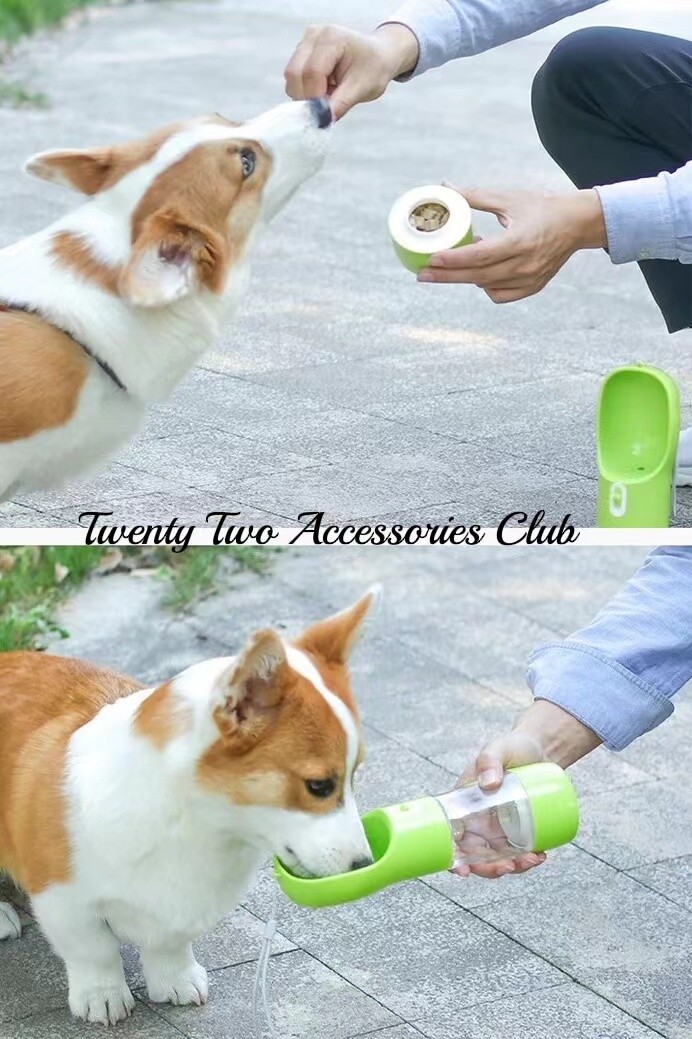 Pet Water Bottle And Treat Storage Container - Perfect For Cats &amp; Dogs