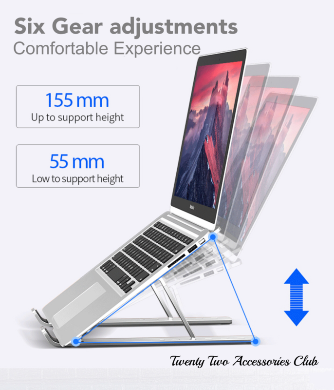 Laptop Stand - Alloy - Adjustable Viewing & Keyboard Angle - Suits Laptops, iPads + Notebooks - For Creatives