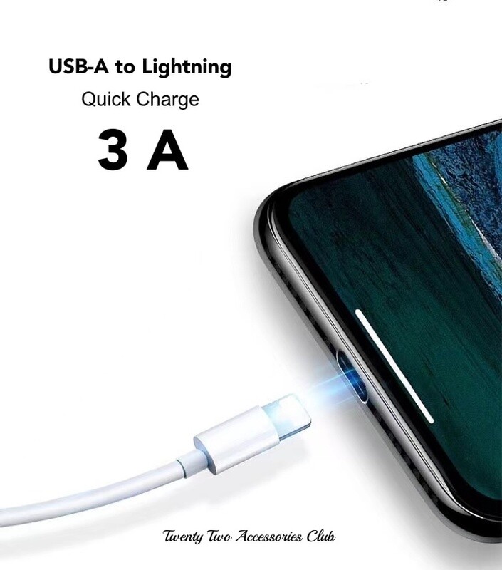 iPhone Charging Cables - iPhone Lighting - Supports Fast 3A Charging - 3 Sizes