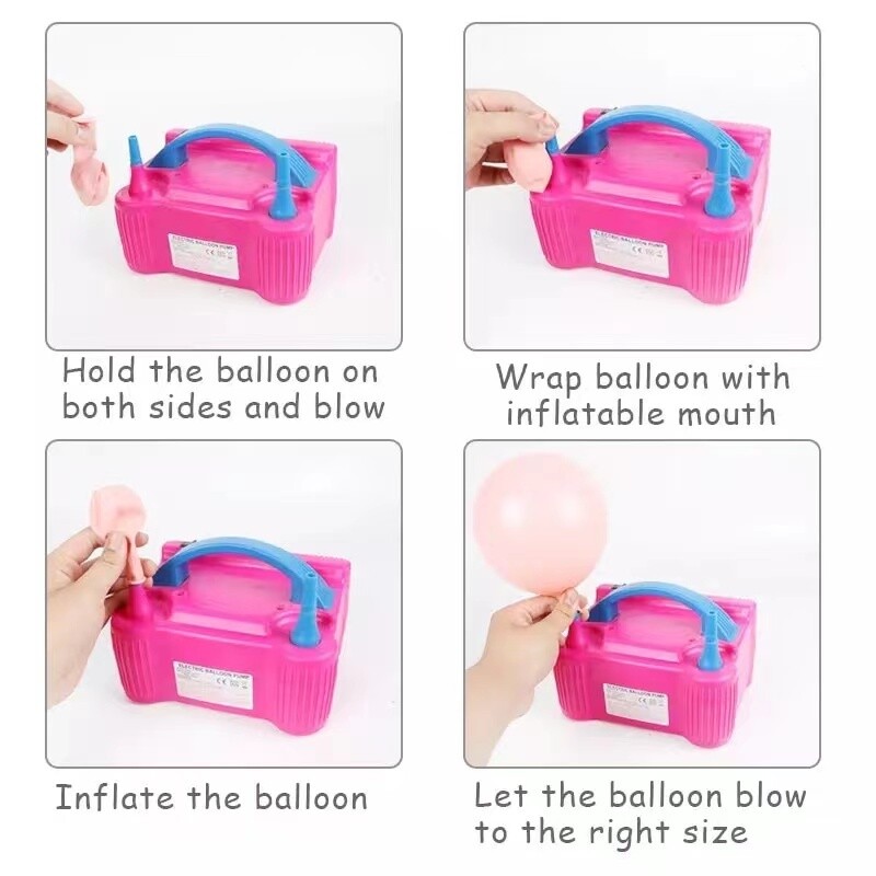 Blow Up the Party!!! Electric Balloon Pump - Twin Nozzles + Adaptors