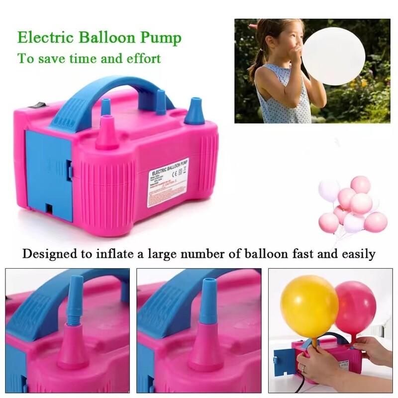Blow Up the Party!!! Electric Balloon Pump - Twin Nozzles + Adaptors