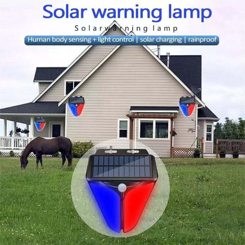 Solar Security Light - Warning Red/Blue + Alarm Sound