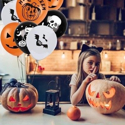Halloween Balloons - Mixed Patterns - Single Prints -100pc Packs - 12&quot;