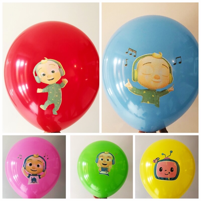Cocomellon Printed Balloons - 12" - 5 Mixed Colours - 10pc pack