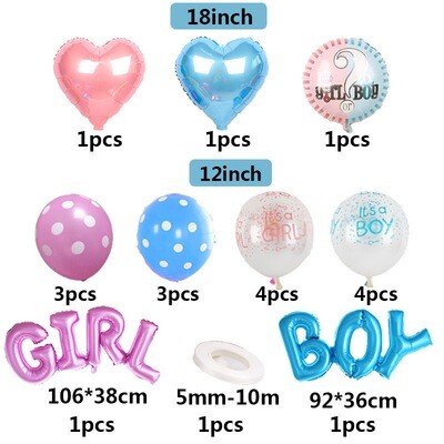 Gender Reveal Balloon Garland - Boy Or Girl Garland Kitset Design #G1