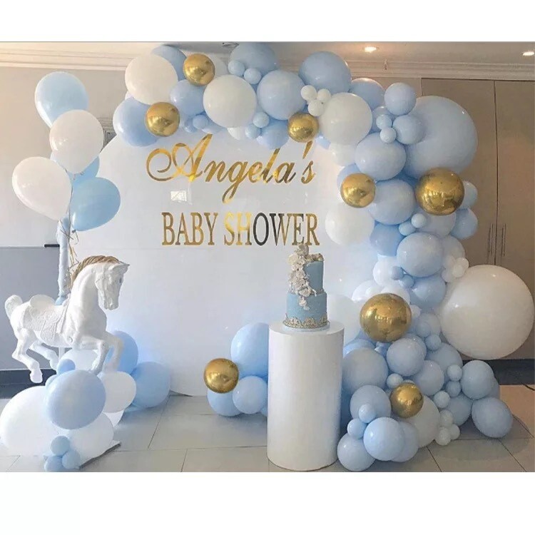 Garland Kitset Design #41 - Bursting With Blue Over Shimmering Gold - 128pc