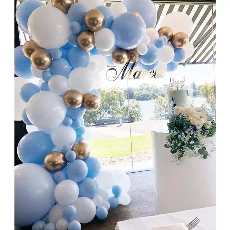 Garland Kitset Design #41 - Bursting With Blue Over Shimmering Gold - 128pc